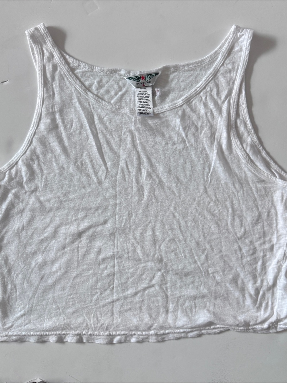 Hard Tail White Cropped Scoop Tank